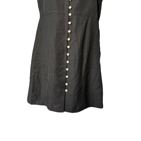 Tuckernuck NEW Black Leighton Linen Sleeveless Button Down Mini Dress Size M - Picture 6 of 11